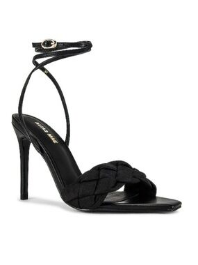 REVOLVE Black Braided Ankle-Tie Stiletto Sandal